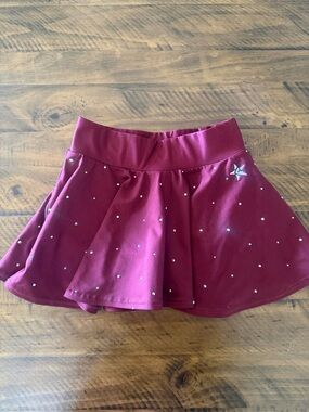 RIVAL ATHLETICS - YM Girls' Burgundy Skort with Rhinestone Accents
